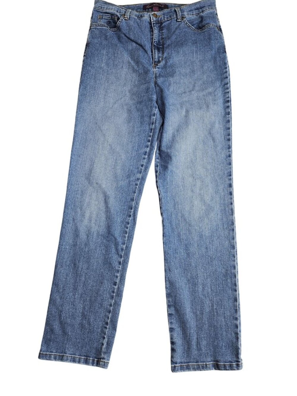 Gloria Vanderbilt Amanda Straight Jeans Womens 12L Blue Med Wash High Rise Denim